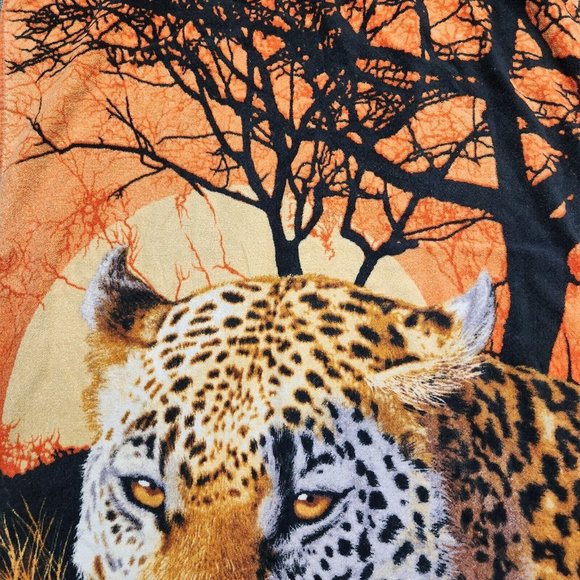 Vintage Leopard Big Cat 28x59 Beach Towel 100% Cotton - Picture 4 of 8